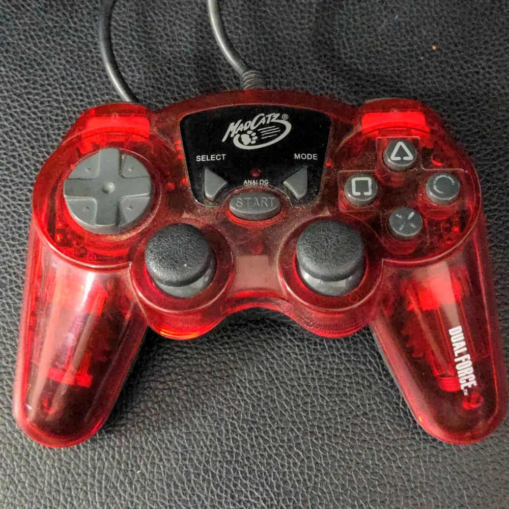 Mad Catz Dual Force Red Controller Item 8016 PlayStation 2 Tested Working PS2
